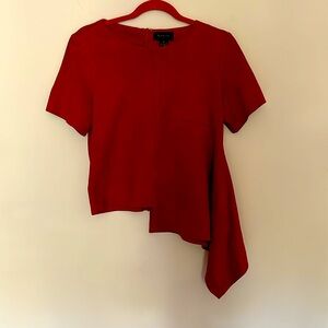 Gracia Red Asymmetrical Women's Top